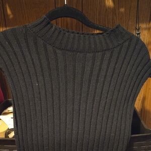 Women's Black Ribbed Sweater